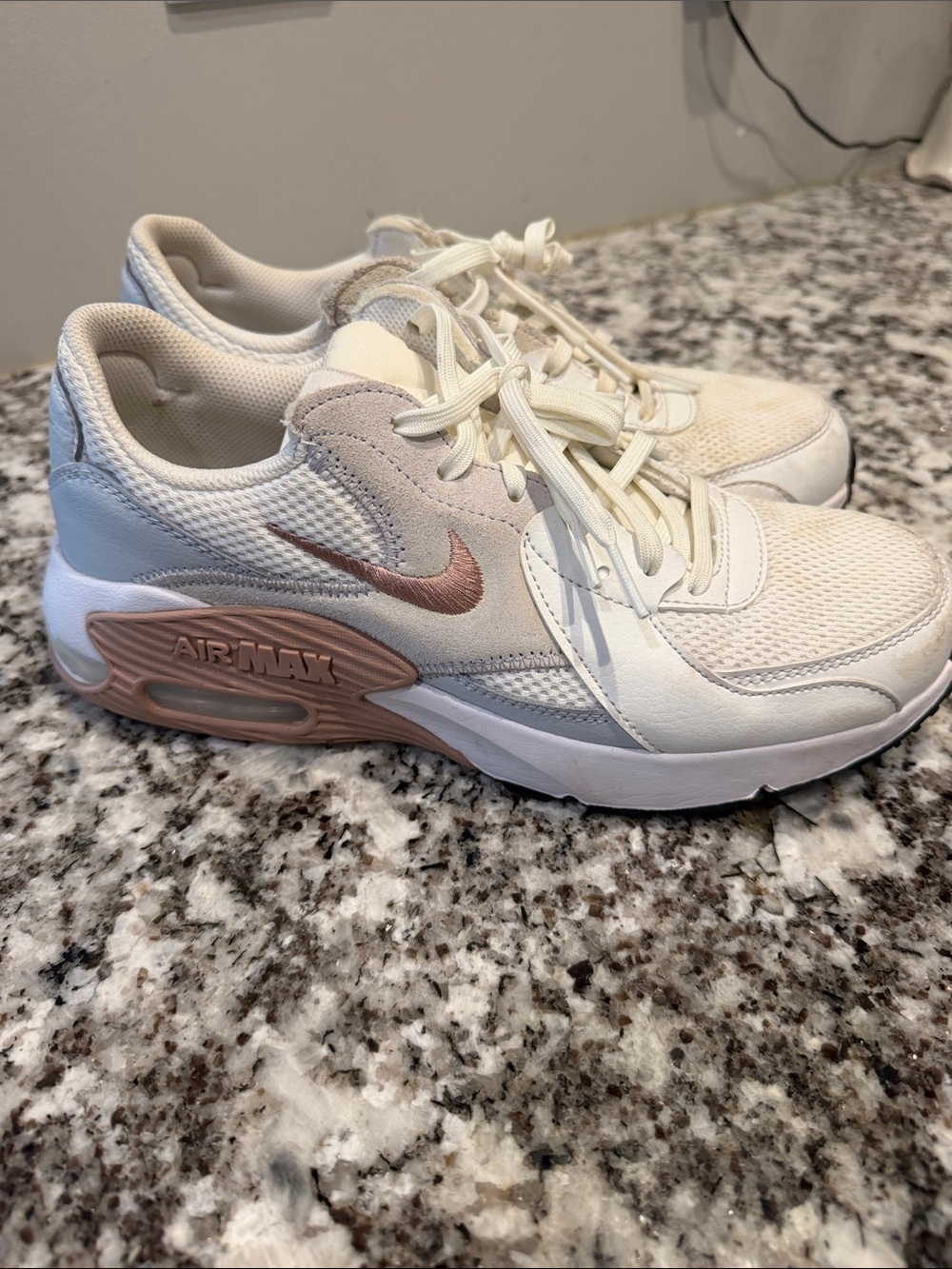 Nike Women's Air Max Cream and Rose Gold Trainer Sneakers